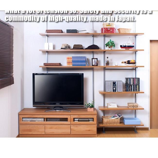 オープンラック 突っ張り 棚 90cm幅 6段タイプ 白 茶 壁面収納 大容量