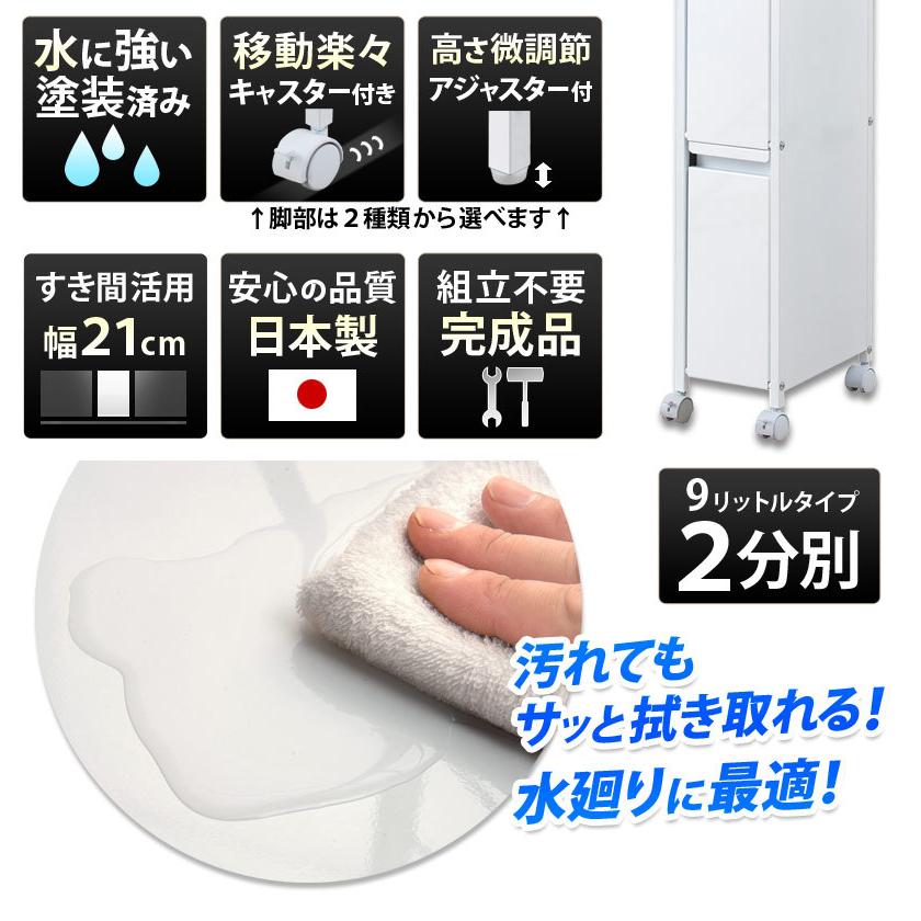 ダストボックス 9リットルタイプ2分別ごみ箱 スチール製ゴミ箱 約幅