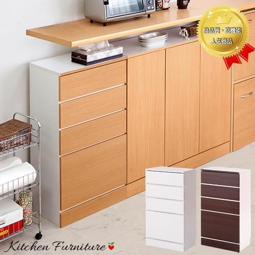 キッチン収納 カウンター下収納 チェスト 幅45 スリムラック 白