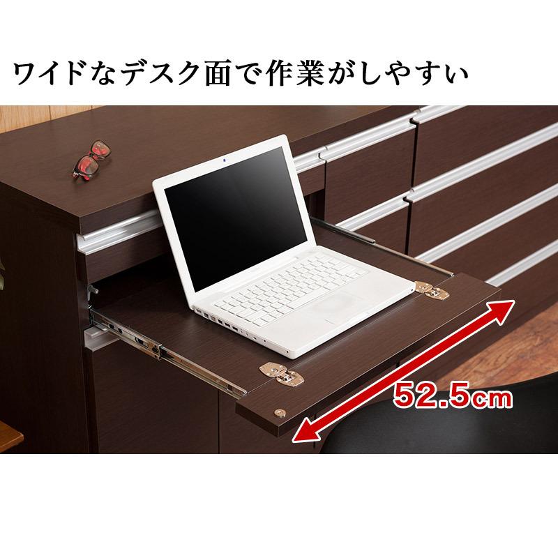 デスク 机 パソコンデスク 日本製 完成品 収納できる キャビネット型デスク 棚 収納 戸棚｜kagudoki｜09