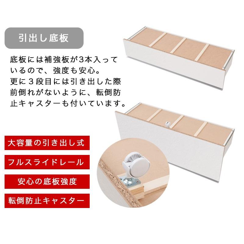 キッチンカウンター ステンレス天板 幅110 上段引出3杯タイプ 鏡面