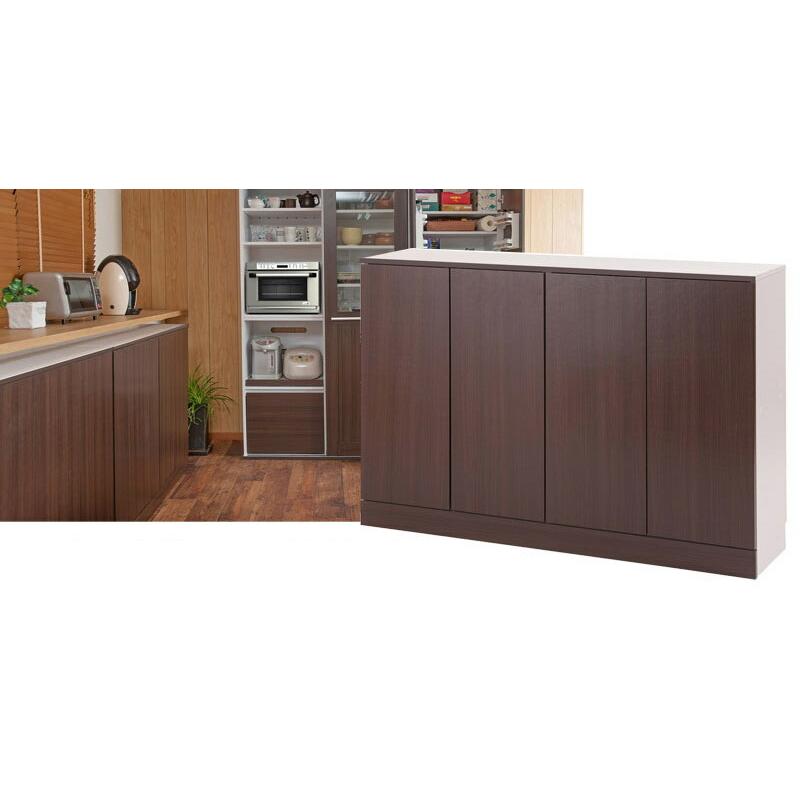 木目調キッチン収納キャビネット 楽天市場】木目調 食器棚 幅93.5cm ホワイトオーク キッチンボード