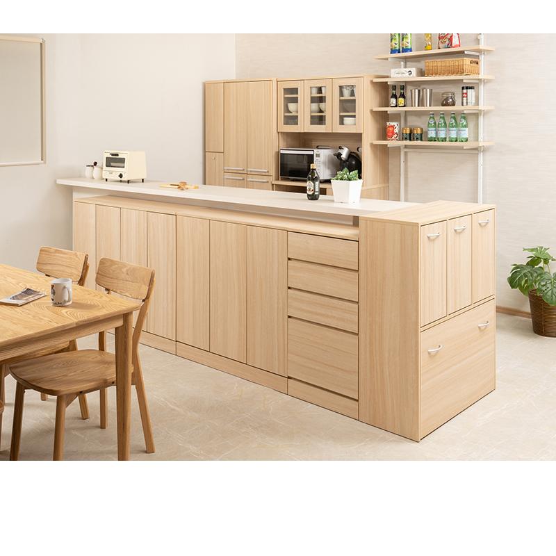 キッチン収納 幅112cm 大容量 カウンター下 おしゃれ 白 木目