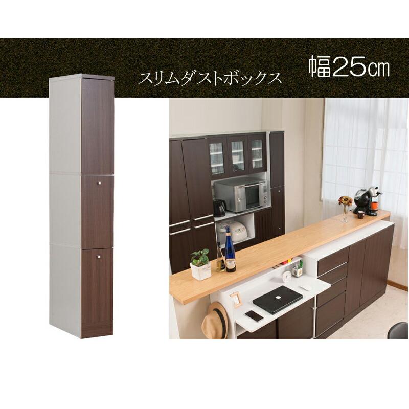 ゴミ箱 幅25cm 台所 キッチン ごみ箱 ダストボックス 2分別 おしゃれ