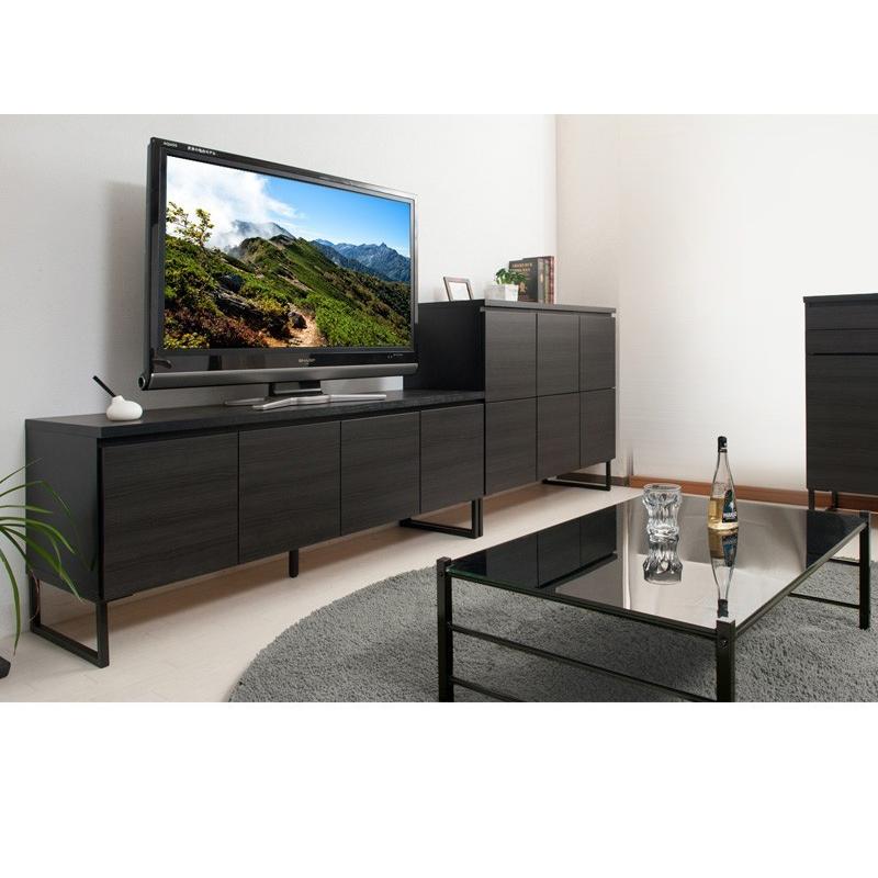テレビ台 ローボード 収納 ブラック 幅141cm 北欧モダン 完成品 テレビ台 ローボード 収納 ブラック 幅141cm 北欧モダン 完成品