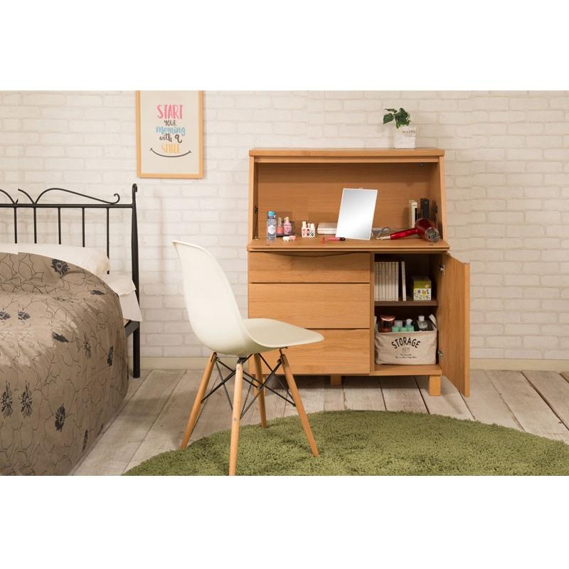 書斎机 幅100cm ライティングビューロー 完成品 ブラウン 日本製