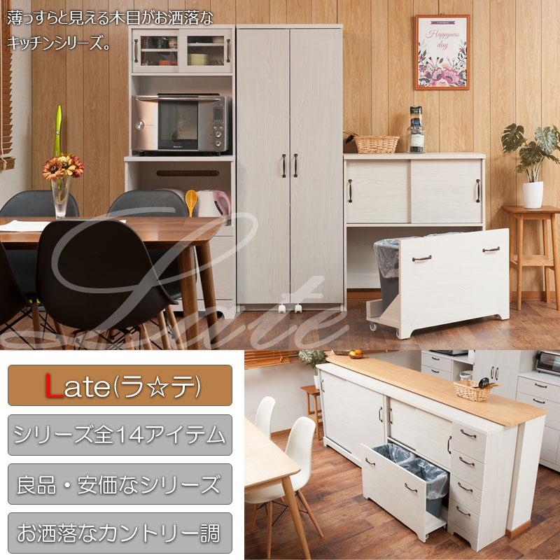 キッチン収納 白 カントリー風 ナチュラル ゴミ箱 2分別ダストボックス