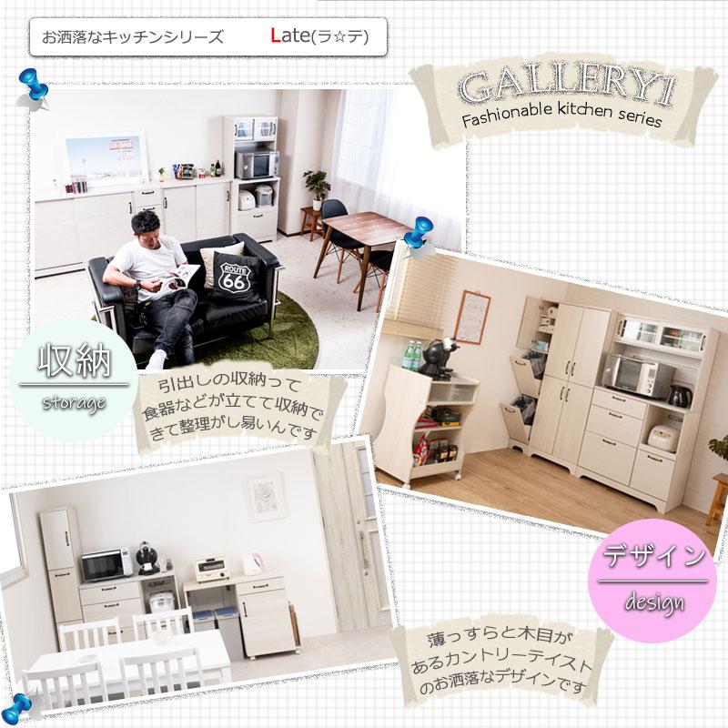 キッチン収納 白 カントリー風 ナチュラル ゴミ箱 2分別ダストボックス