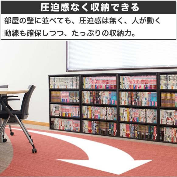 本棚 2台セット 幅45 高さ180 奥行17 コミック収納 スリム おしゃれ 大容量 薄型 カラーボックス コンパクト 8段 コミックラック 白 ホワイト｜kagudoki｜15