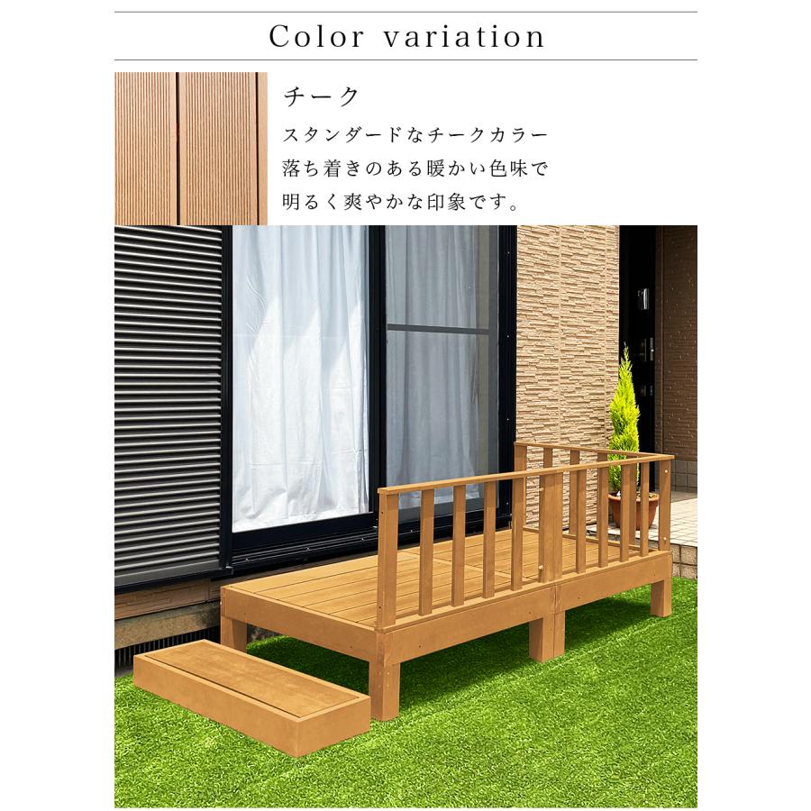 ウッドデッキ用踏み台 幅90cm 人工木材 ロータイプ テラス 丈夫