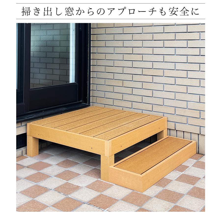 ウッドデッキ 7点セット 1坪 人工木材 ロータイプ 丈夫 デッキ diy 北欧 人工木 送料無料 人工木ウッドデッキ ブラウン 頑丈 縁台 腐りにくい 樹脂の画像