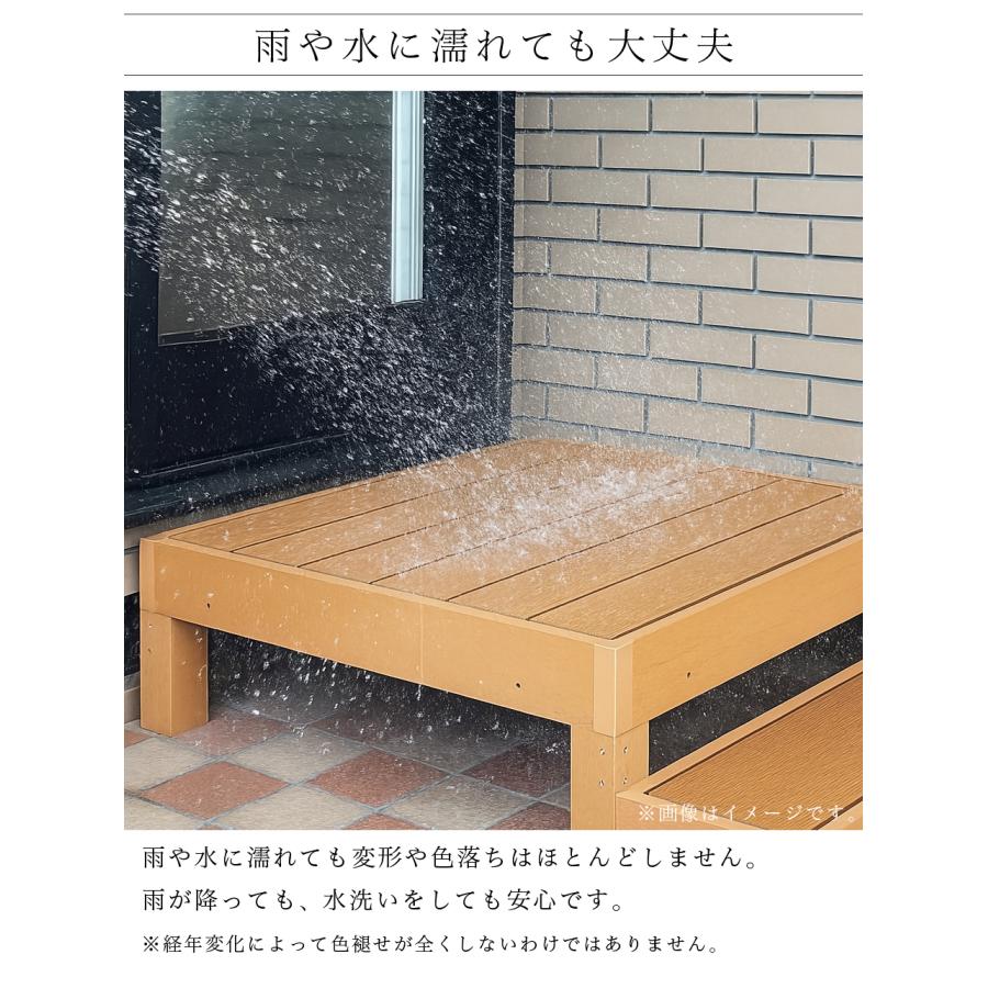 ウッドデッキ 7点セット 1坪 人工木材 ロータイプ 丈夫 デッキ diy 北欧 人工木 送料無料 人工木ウッドデッキ ブラウン 頑丈 縁台 腐りにくい 樹脂の画像