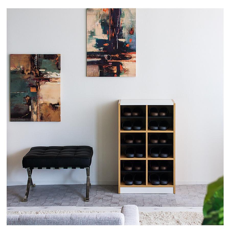 スリッパラック 靴箱 靴ばこ スリッパ 上履き 外履き 幅55 大容量 12足