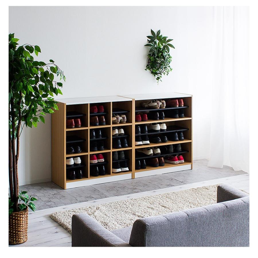 靴箱 靴ばこ 戸建て用 シューズラック 幅82 大容量 18足 9足 棚付き 3