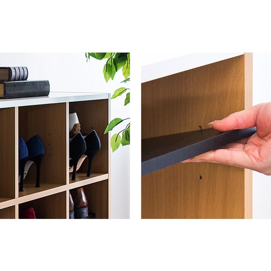 靴箱 靴ばこ 戸建て用 シューズラック 幅82 大容量 18足 9足 棚付き 3