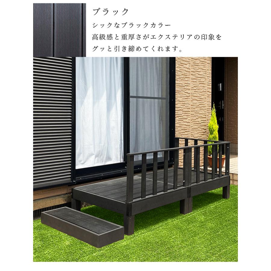ウッドデッキ 3点セット 1帖 0.5坪 人工木材 ロータイプ テラス