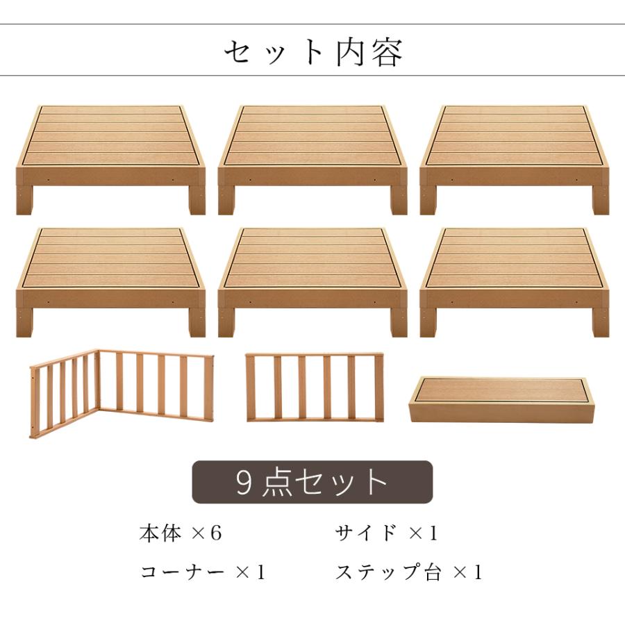 ウッドデッキ 14点セット 1.5坪 ライトブラウン DIY キット リーベ ウッドデッキ DIY キット 木材 天然木 デッキセット 14点セット
