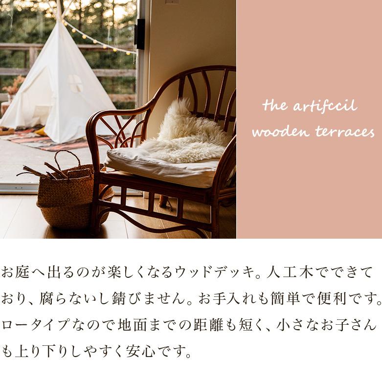 ウッドデッキ 10点セット 3帖 1.5坪 人工木材 ロータイプ テラス ウッドデッキ 10点セット 3帖 1.5坪 人工木材 ロータイプ テラス
