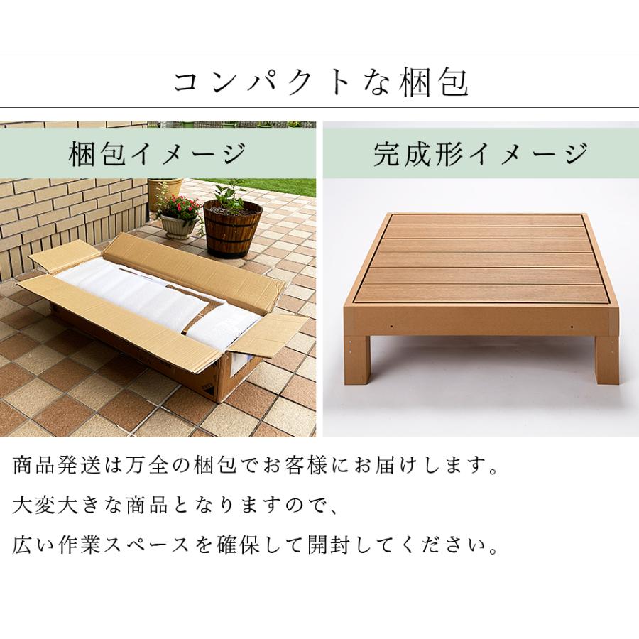 ウッドデッキ 14点セット 4帖 2坪 人工木材 ロータイプ テラス 丈夫