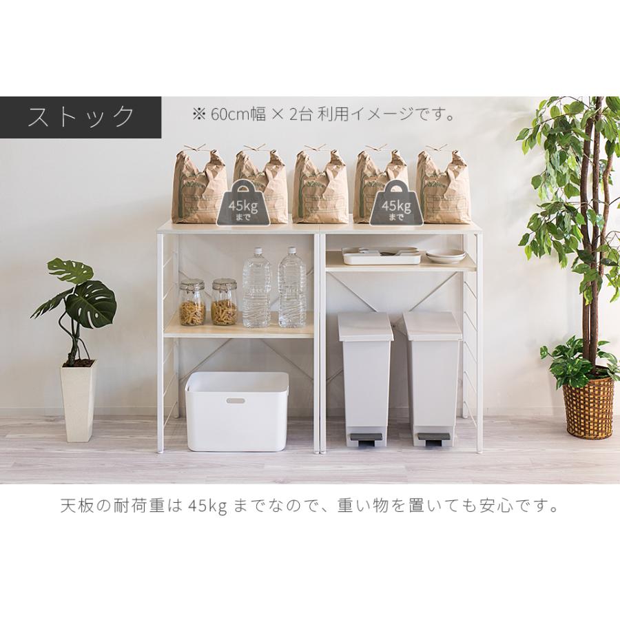 キッチンカウンター ゴミ箱上ラック 幅60cm スチールラック レンジ