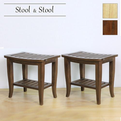 天然木 無垢材 スツール ２台セット 木製 おしゃれ 北欧 四角 １人用