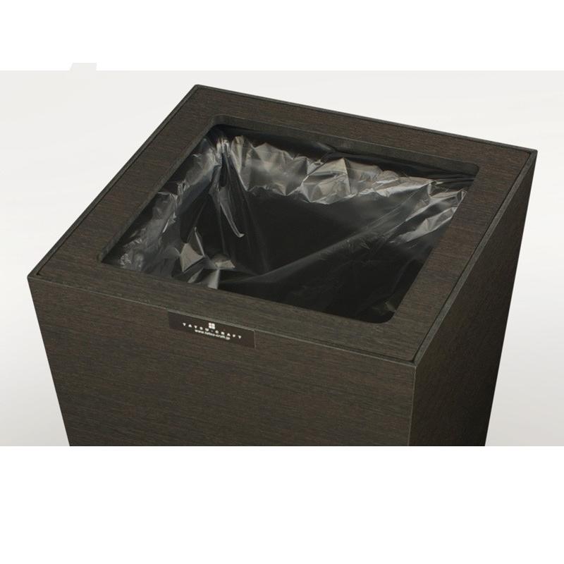 ゴミ箱 おしゃれ 幅19 約幅20cm 正方形 ダストボックス 黒 ブラウン