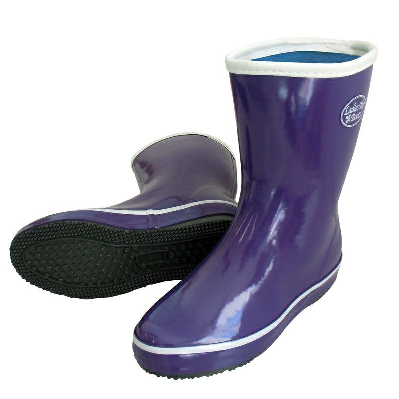 婦人ゴム長靴 パープル 長靴 レディース 雪 女の子 雨靴 通勤 通学