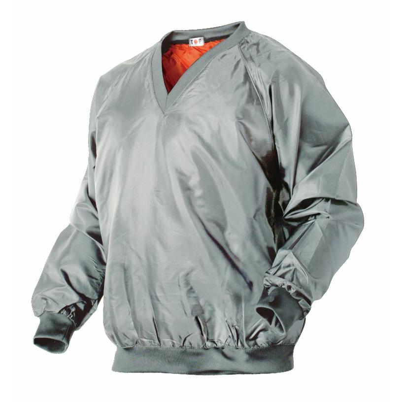 Vネック セミキルトヤッケ グレー ウインドブレーカー 撥水 防風