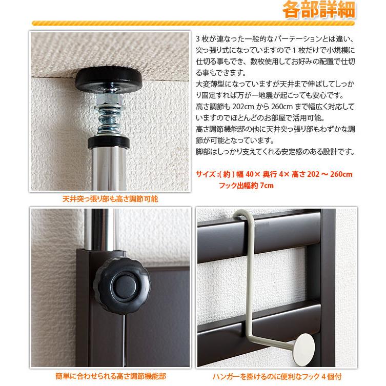 壁面ラック 幅40 つっぱり式 ハンガーラック 日本製 スチール おしゃれ