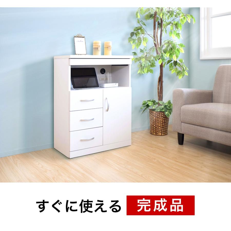 ルーター収納 完成品 幅60 電話台 隠す収納 スマホ置き スマホ台