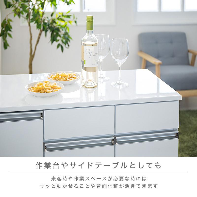 ダイニングダストボックス4D ごみ箱 4分別 台所用 生ごみ 背面美人 食器棚 キッチン収納 キッチンラック ワゴン 家具 送料無料 レンジ台 ロータイプ_10