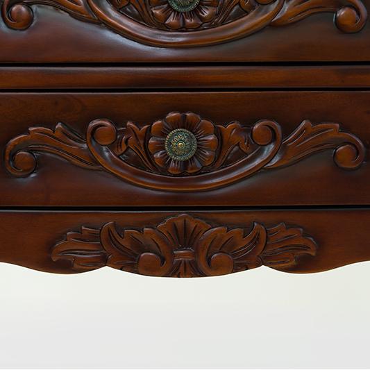 チェスト4段 ヨーロピアン調 アンティーク 猫脚 ネコ脚 ファックス台