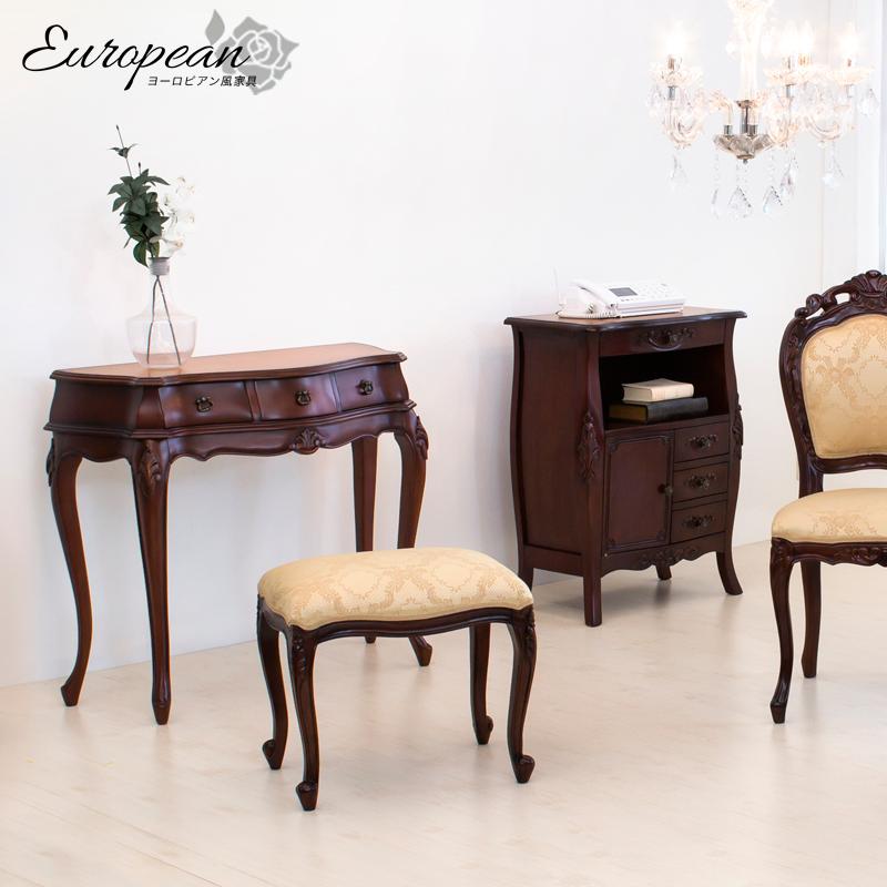 リビングボード/電話台 猫脚 幅60cm ブラウン