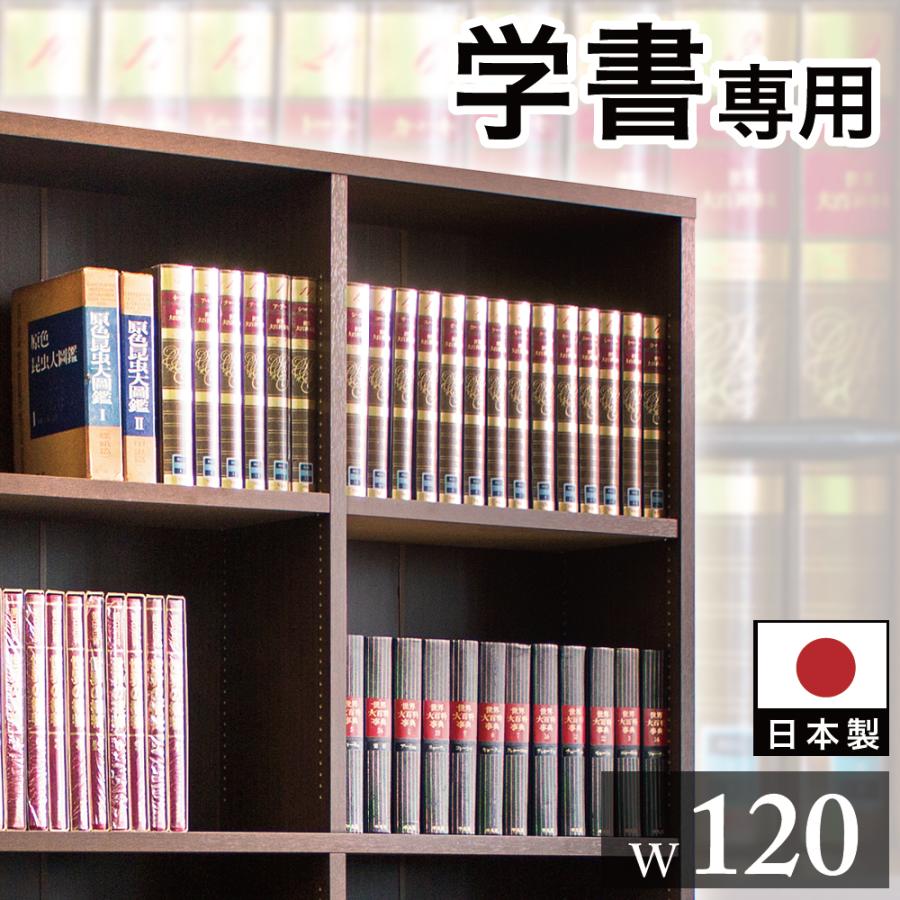 本棚 日本製 国産 頑丈 丈夫 幅120cm 高さ180cm 奥行30cm ダーク