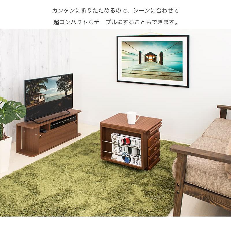 文机 天板折りたたみ A4 コンパクト 完成品 天然木 コンセント付き