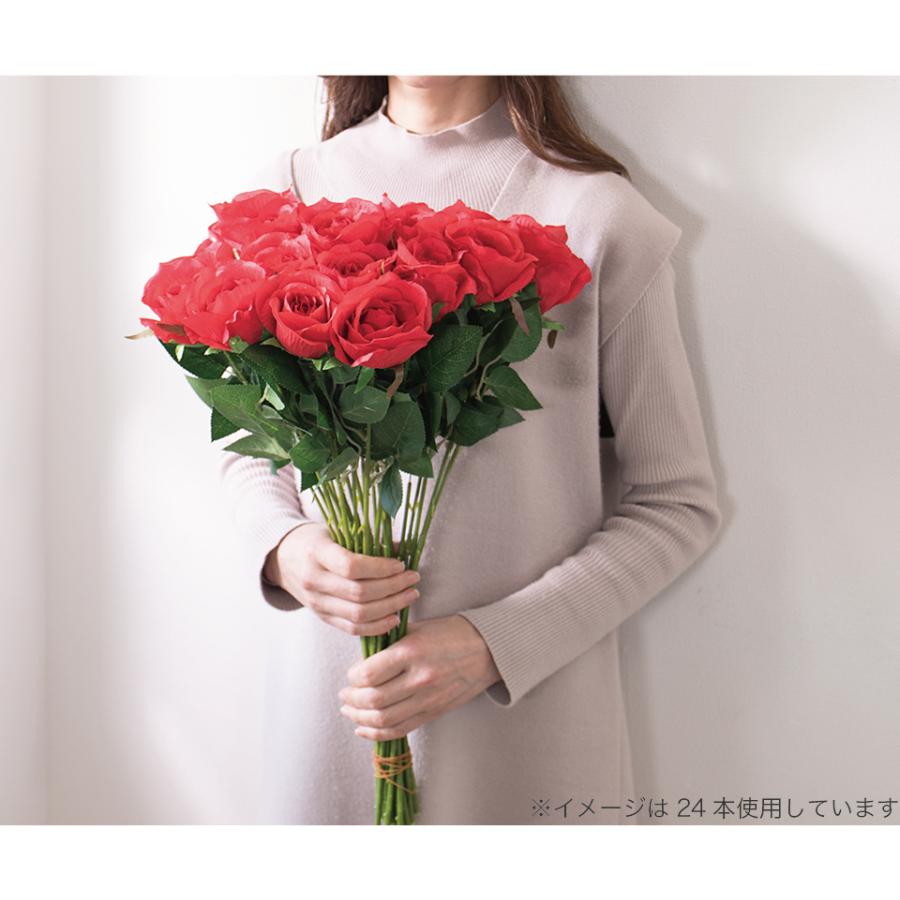 花束 24本 バラ 薔薇 カーネーション お祝 ギフト 母の日ギフト 母の日 父の日 アートフラワー 24輪 アーティフィシャルフラワー 造花 葉付き リアル｜kagudoki｜16