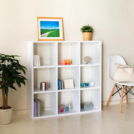 LEDライト付き 本棚 A4 ディスプレイ 2台セット 正方形 スクエア