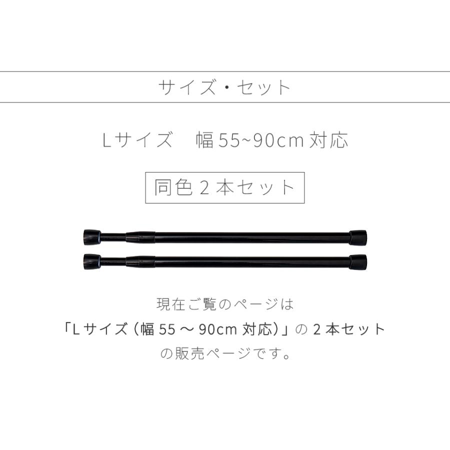 突っ張り棒 強力 ズレない 同色2本セット 落下防止 つっぱり大輔 ピン