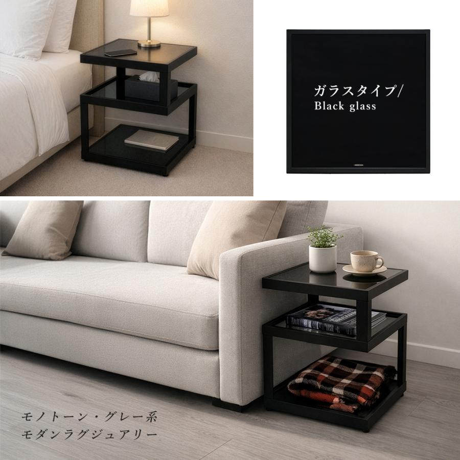 サイドテーブル スリム ミニテーブル 小型 正方形 木製 アイアン