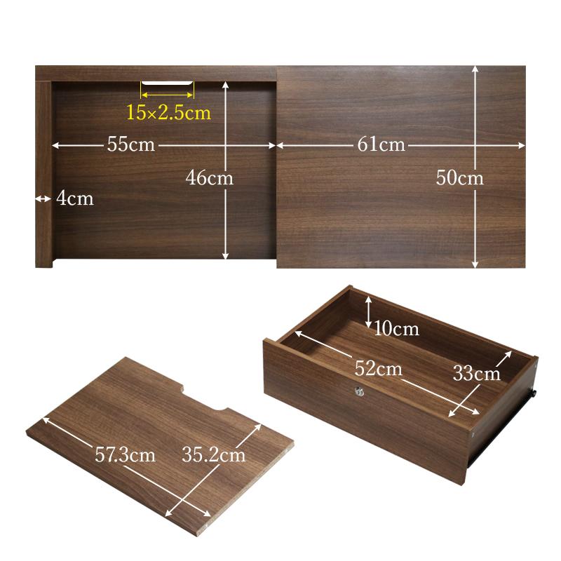 木製カウンターテーブル 引き出し付き レジカウンター 120cm幅 鍵付き 受付カウンター 店舗什器 引き出し付き