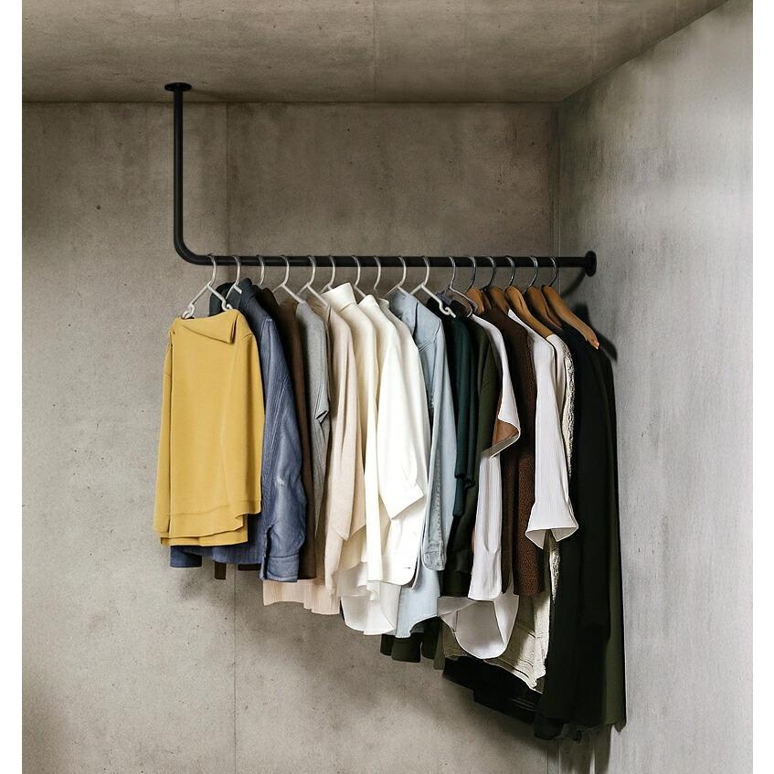 ハンガーバー 吊り下げ アイアンバー 頑丈 幅100 パイプハンガー 天井