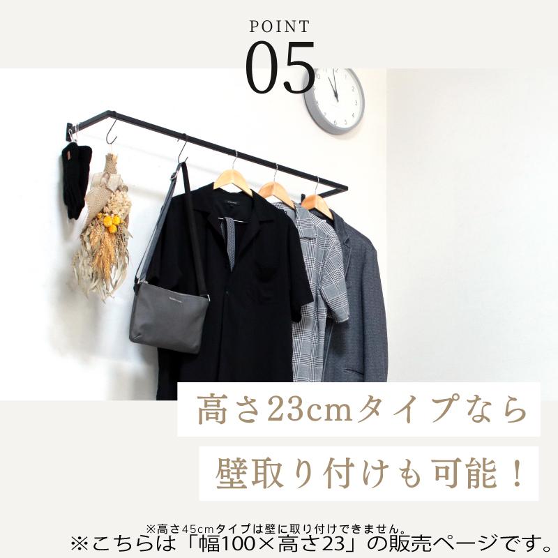 ハンガーバー 壁付け 吊り下げ 幅100 アイアンバー 壁掛け 頑丈