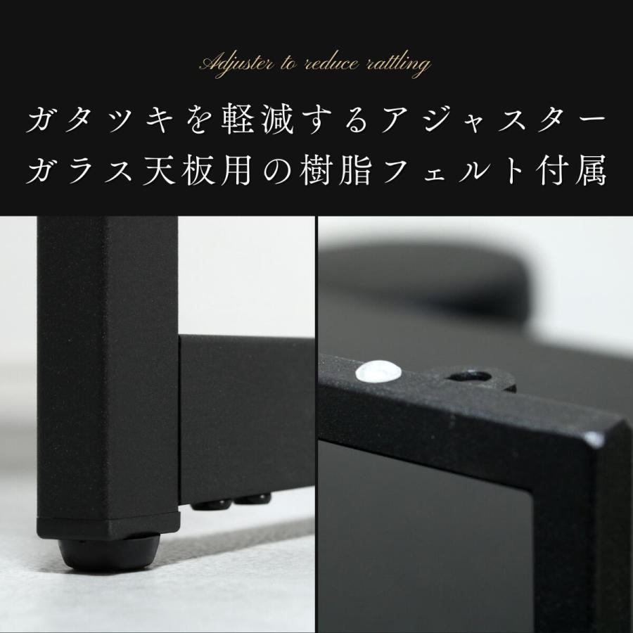 ネイル デスク 机 テーブル ガラス 大理石柄 ブラック コンクリート柄