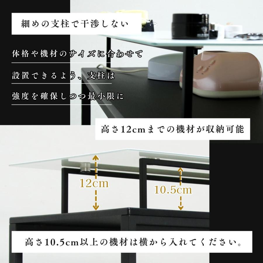 ネイル デスク 机 テーブル ガラス 大理石柄 ブラック ネイル デスク 机 テーブル ガラス 大理石柄 ブラック