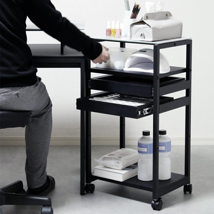 ネイル ワゴン UV ネイル用品 収納 キャスター付き 大理石柄