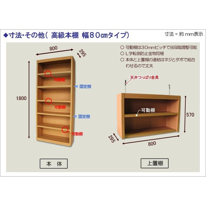 本棚 書棚 本箱 書籍 飾り棚 国産 ブックシェルフ オープンラック 幅80 奥行29.5 高さ180 日本製 頑丈 丈夫 おしゃれ 本収納 収納 収納棚 ラック｜kagufactory｜09