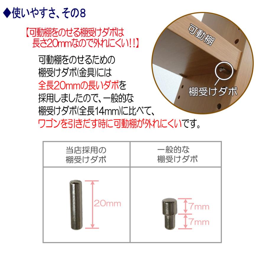 隙間収納 ワゴン幅14 奥行55 高さ180 キャスター付き(ハイタイプ