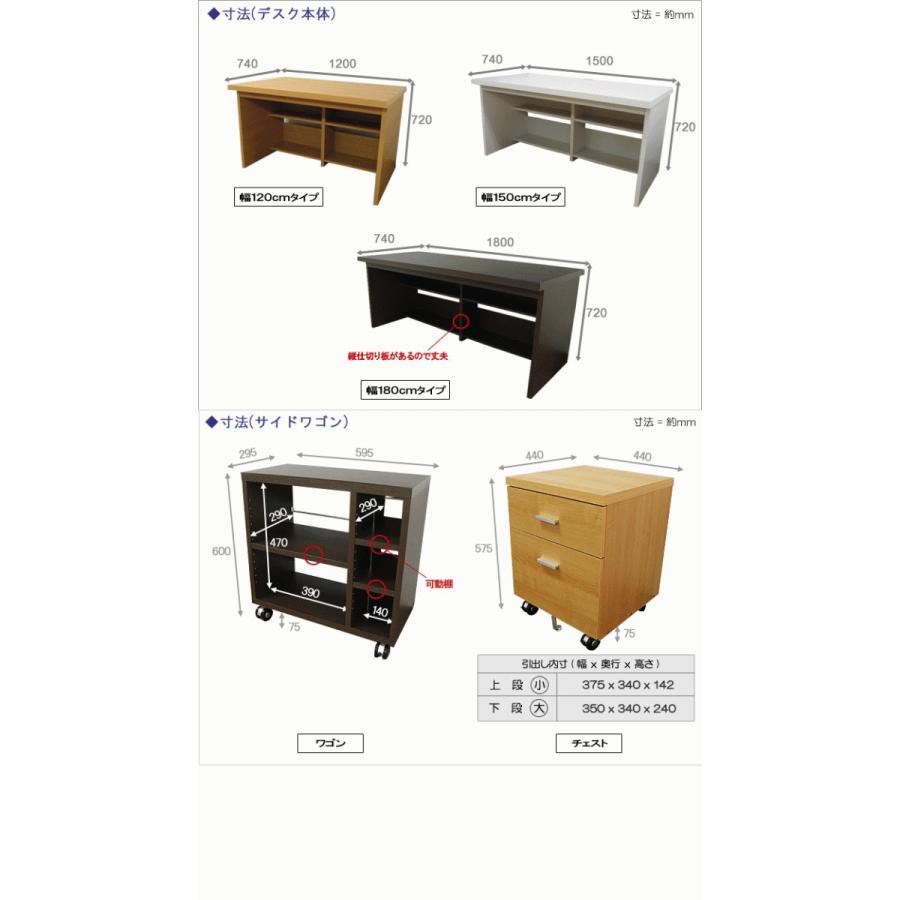 パソコンデスク 机 つくえ ハイタイプ おしゃれ デスク パソコンラック 幅150cm 奥行74cm 高さ72cm 木製 机単品|kagufactory|05