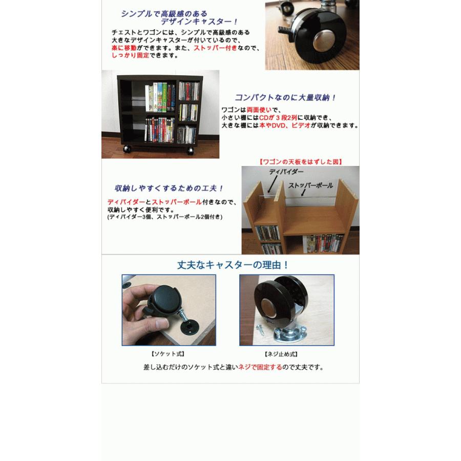 ワゴン ラック キャスター付き キャスター付 本棚 おしゃれ サイドワゴン 収納 幅59.5cm 奥行29.5cm 高さ60cm 木製 (単品)|kagufactory|03