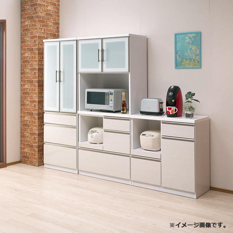 食器棚 収納 完成品 スリム おしゃれ  幅60cm ダイニングボード 白 黒 開梱設置商品 【フライパン】
